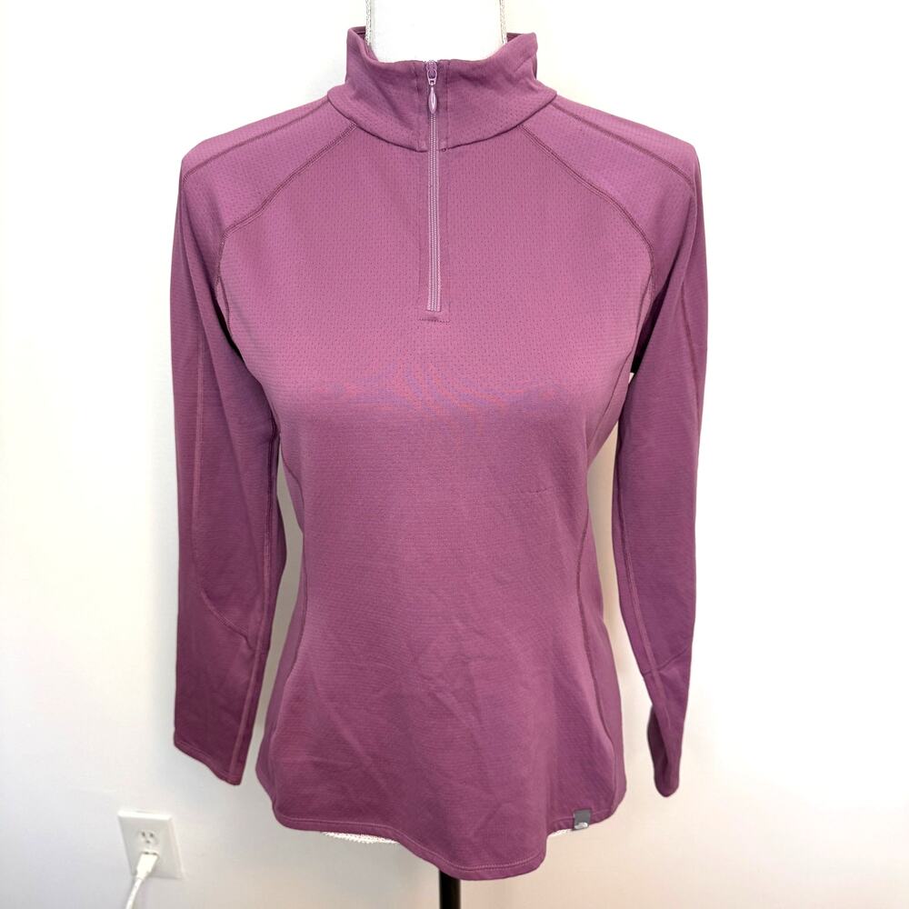 The North Face Quarter Zip Long Sleeved Base Layer Top In Purple Size Medium